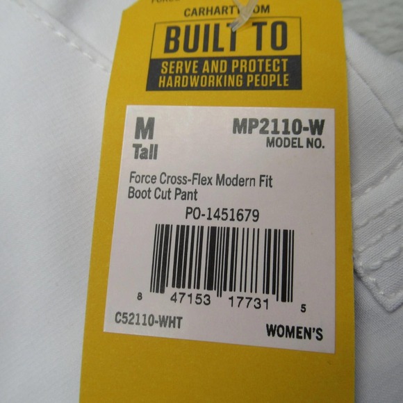 Carharrt Force Pants Womens Medium White Cross-Flex Modern Fit Boot 30x32‎ NWD - Picture 6 of 16
